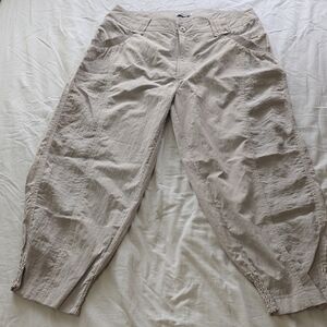 Harem Balloon Pants Sz.40 Pardon France Beige Light Fabric EUC